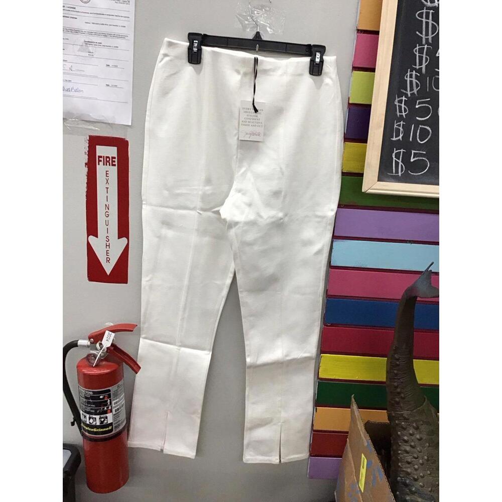 Jaclyn smith women’s pull on white slacks size medium new from HSN